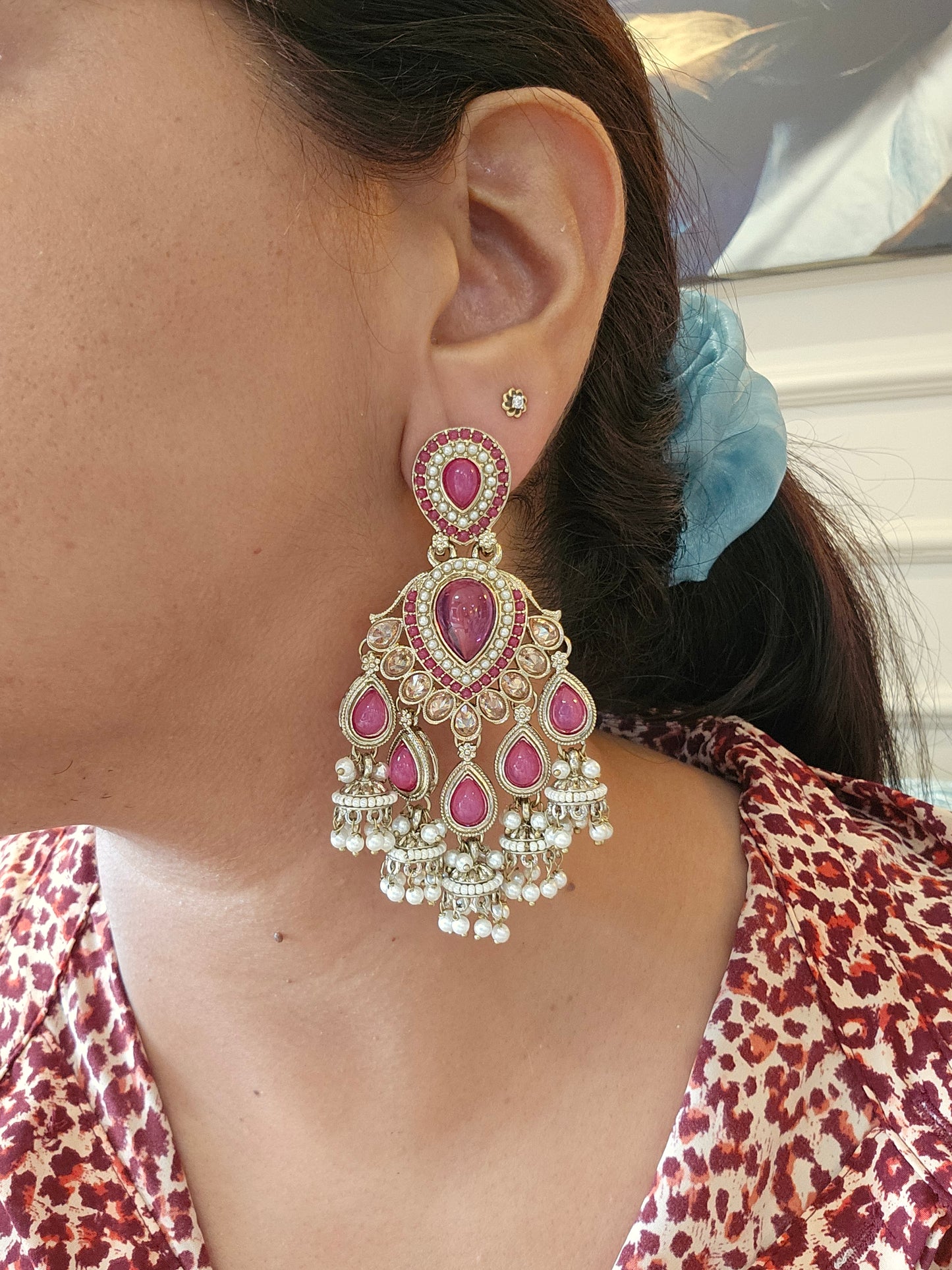 Kundan polki jhumka